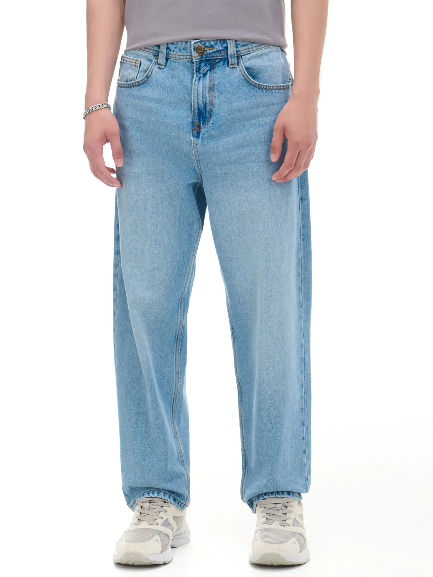 New Cropp e jeansy loose niebieski