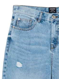 Fashion Cropp e jeansy loose baggy niebieski