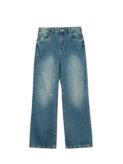 Online Cropp e jeansy retro wide leg niebieski