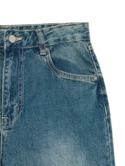 Online Cropp e jeansy retro wide leg niebieski