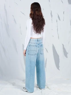 New Cropp e jeansy skater niebieski