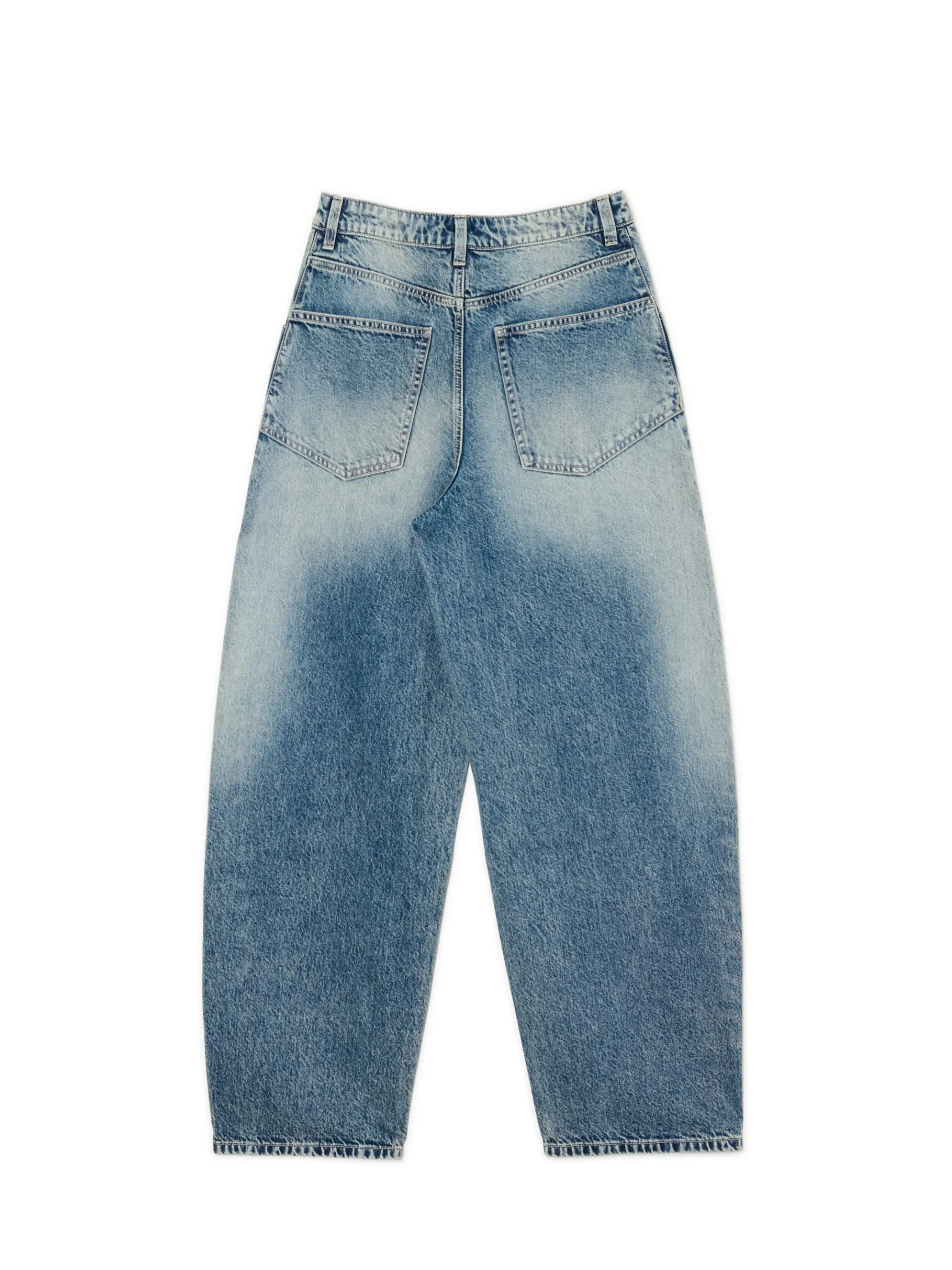 New Cropp e jeansy skater z efektem sprania niebieski