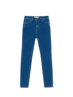 Outlet Cropp e jeansy skinny push up niebieski