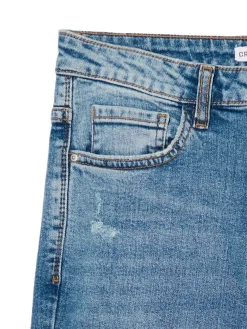 Outlet Cropp e jeansy skinny z przetarciami niebieski