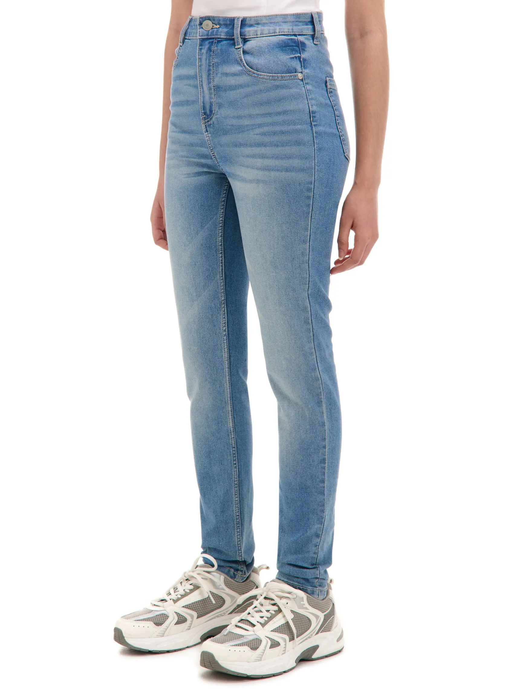 Online Cropp e jeansy skinny z kieszeniami niebieski