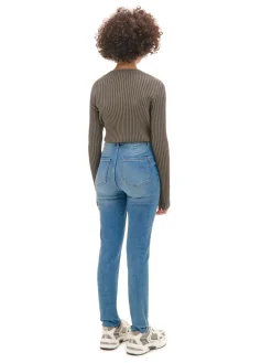 Online Cropp e jeansy skinny z kieszeniami niebieski