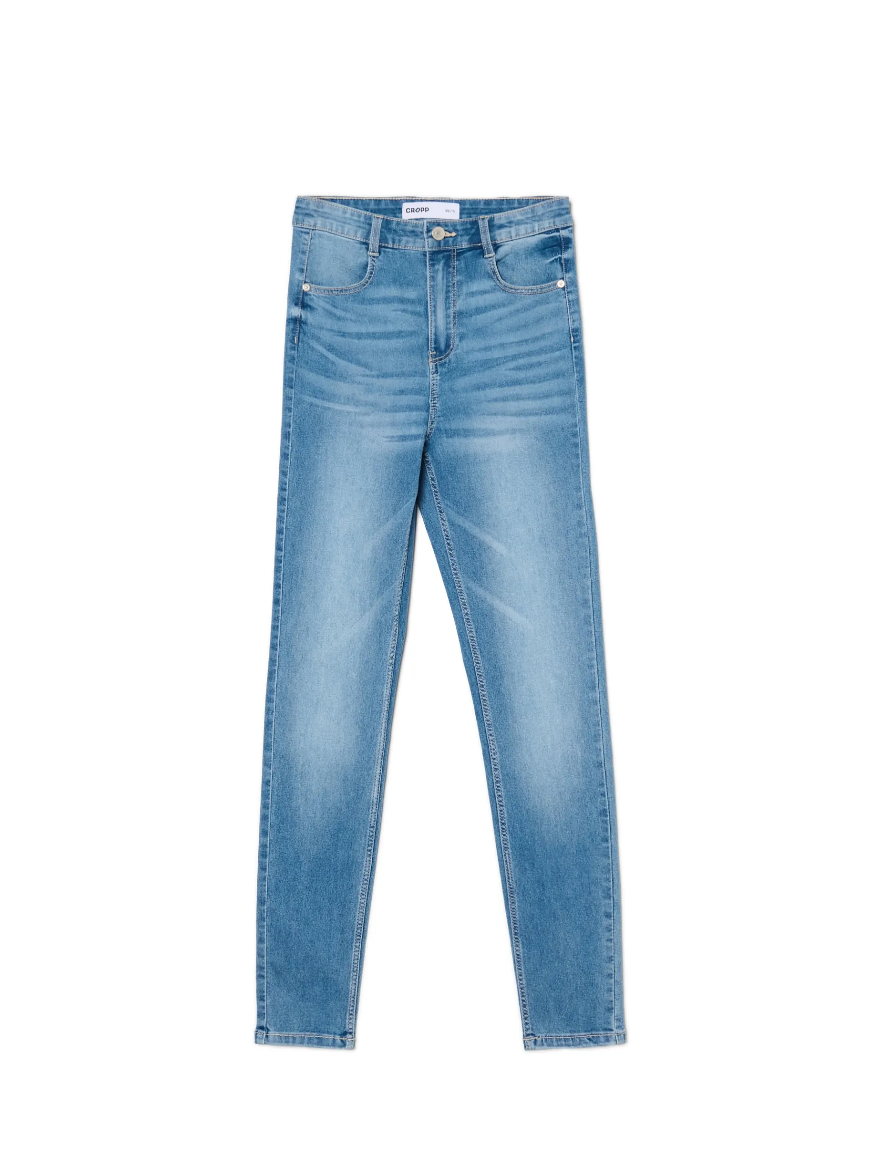 Online Cropp e jeansy skinny z kieszeniami niebieski
