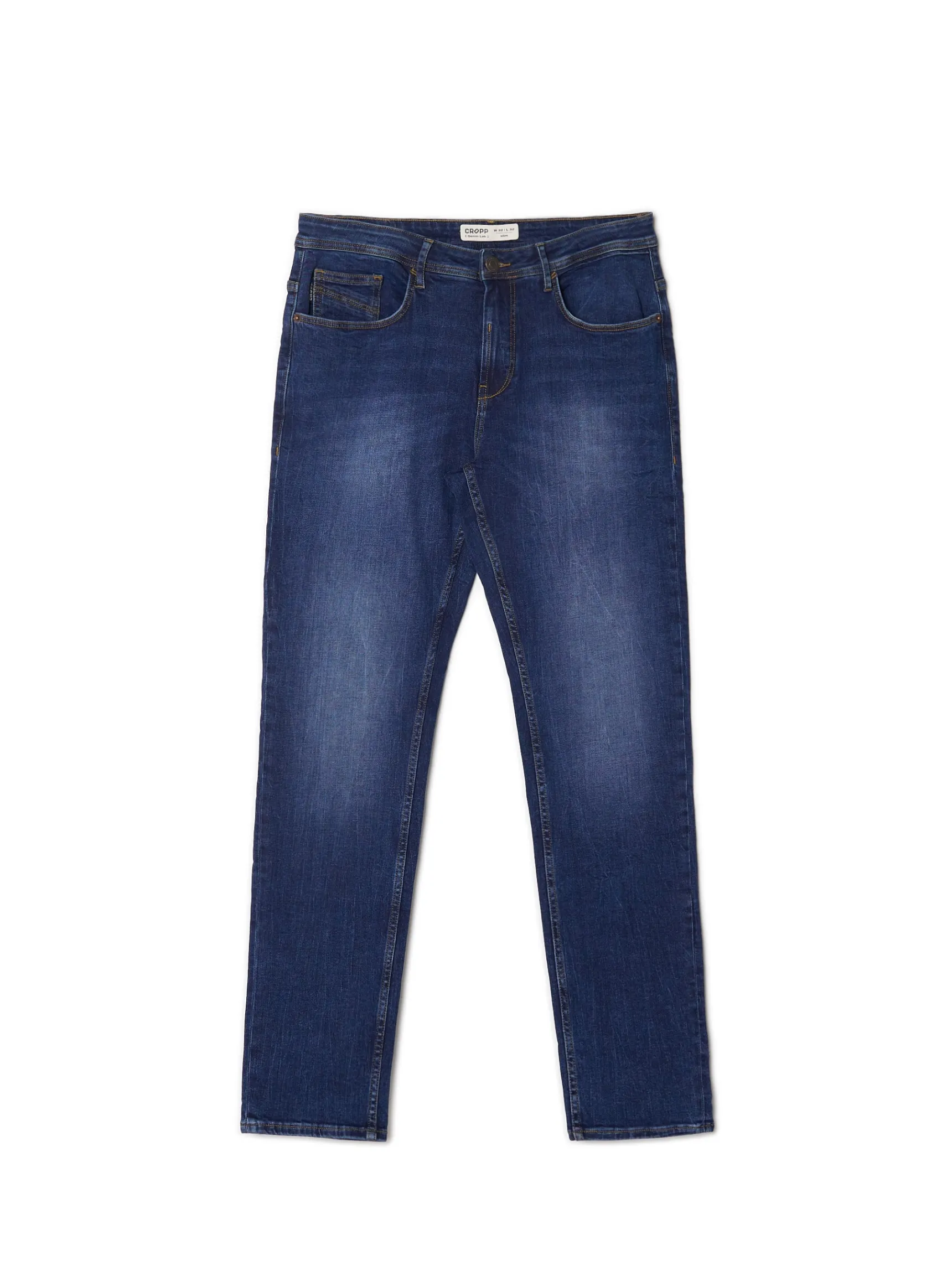 Clearance Cropp Niebieskie jeansy slim granatowy