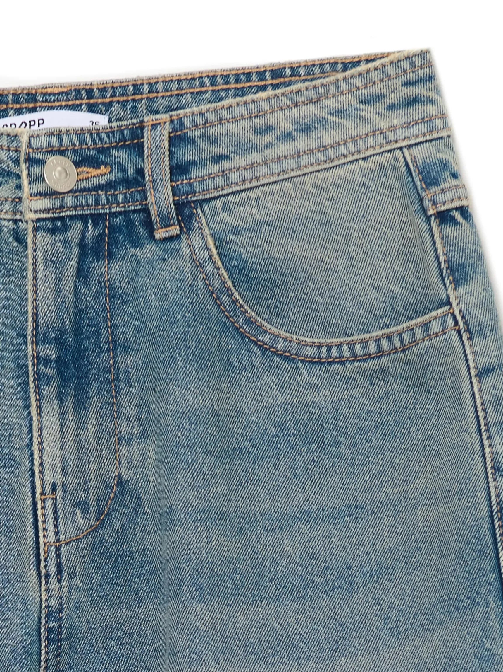 Fashion Cropp e jeansy straight PETITE niebieski