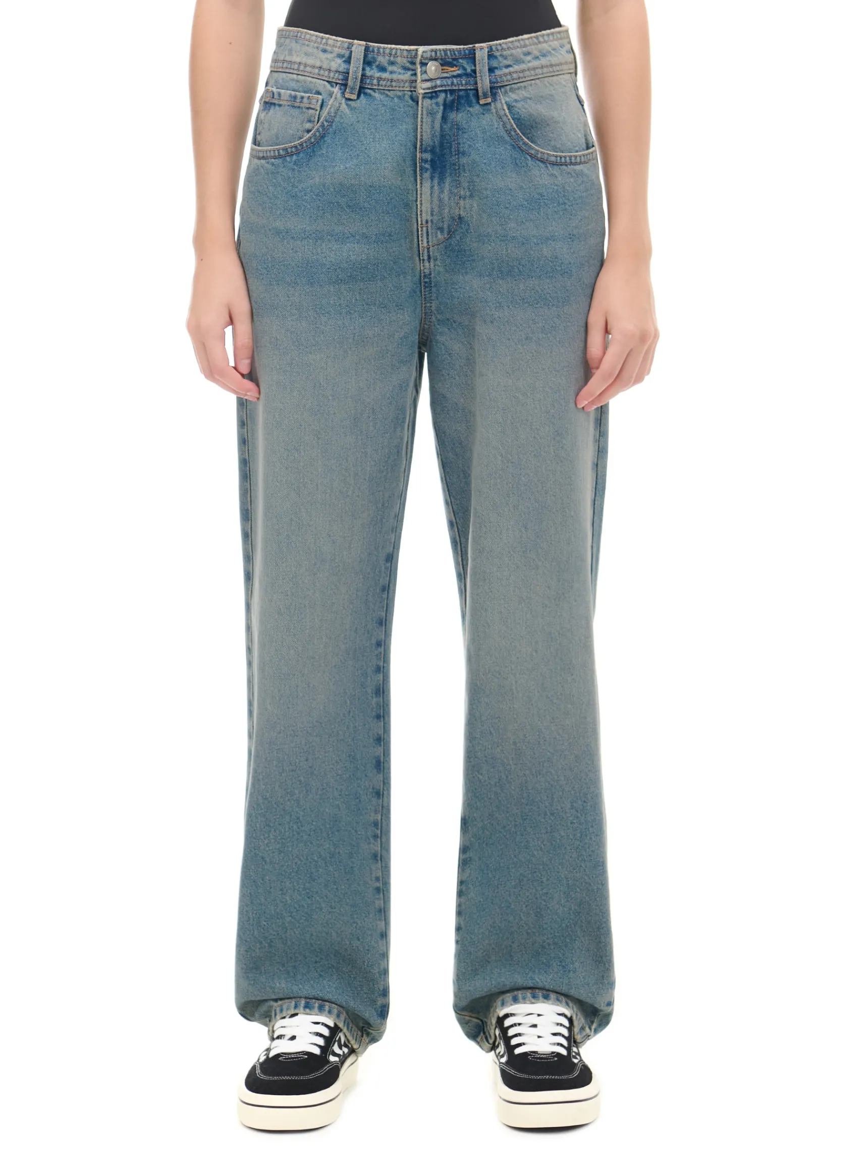 Fashion Cropp e jeansy straight PETITE niebieski
