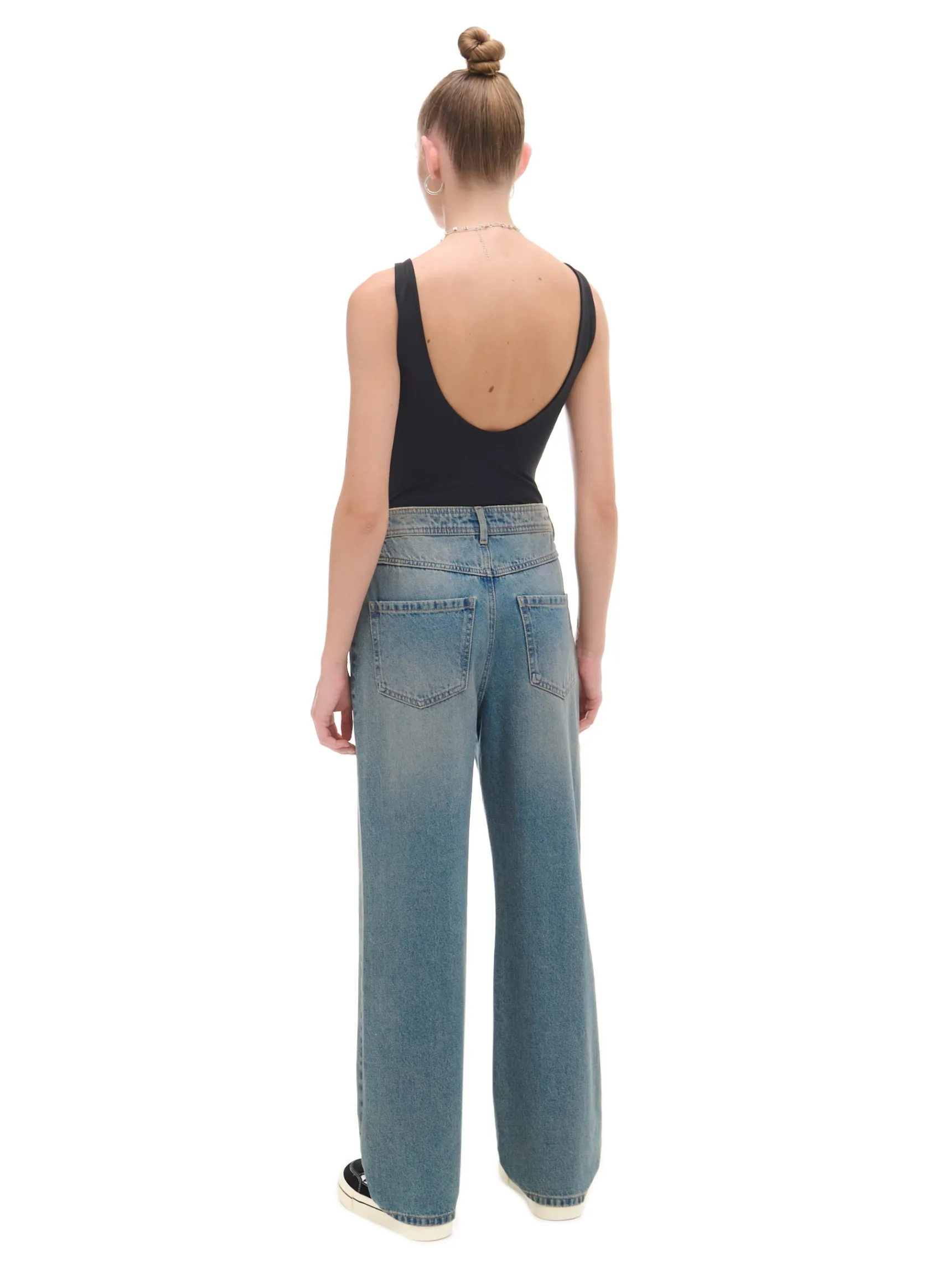 Fashion Cropp e jeansy straight PETITE niebieski