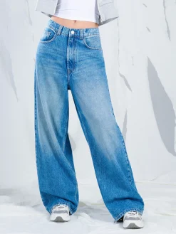 New Cropp e jeansy super baggy niebieski