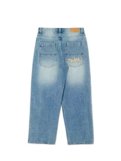 Best Cropp e jeansy super baggy niebieski