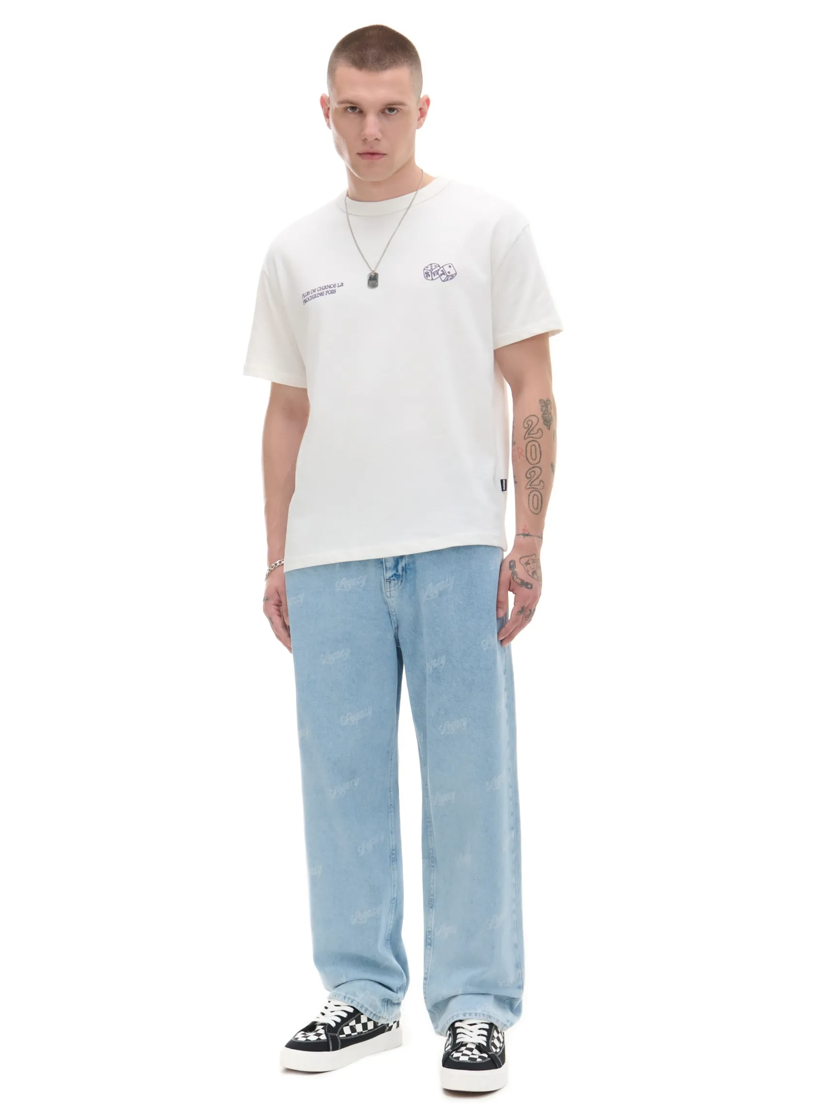 Sale Cropp e jeansy wide leg z laserowym printem niebieski