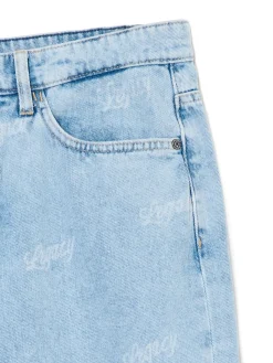 Sale Cropp e jeansy wide leg z laserowym printem niebieski