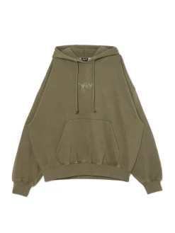 Sale Cropp Oliwkowa bluza hoodie z naszywką UNISEX zielony