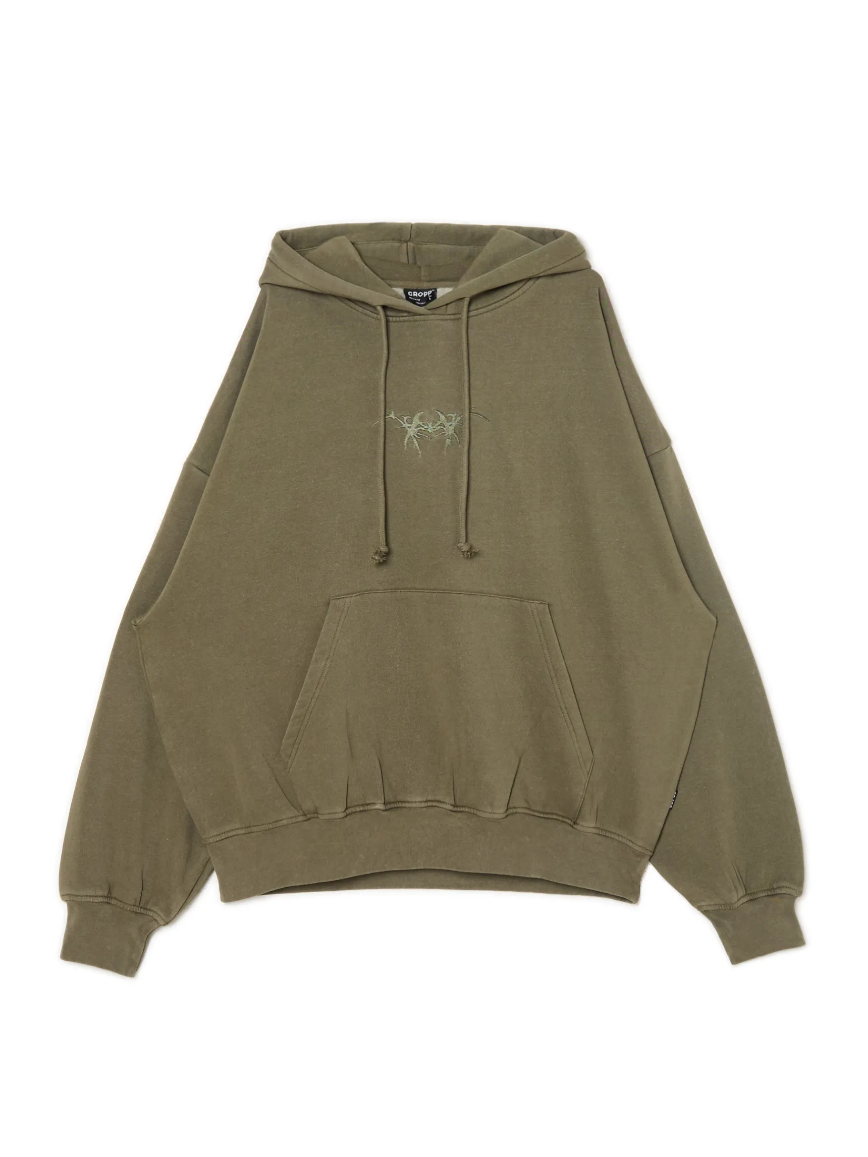 Sale Cropp Oliwkowa bluza hoodie z naszywką UNISEX zielony
