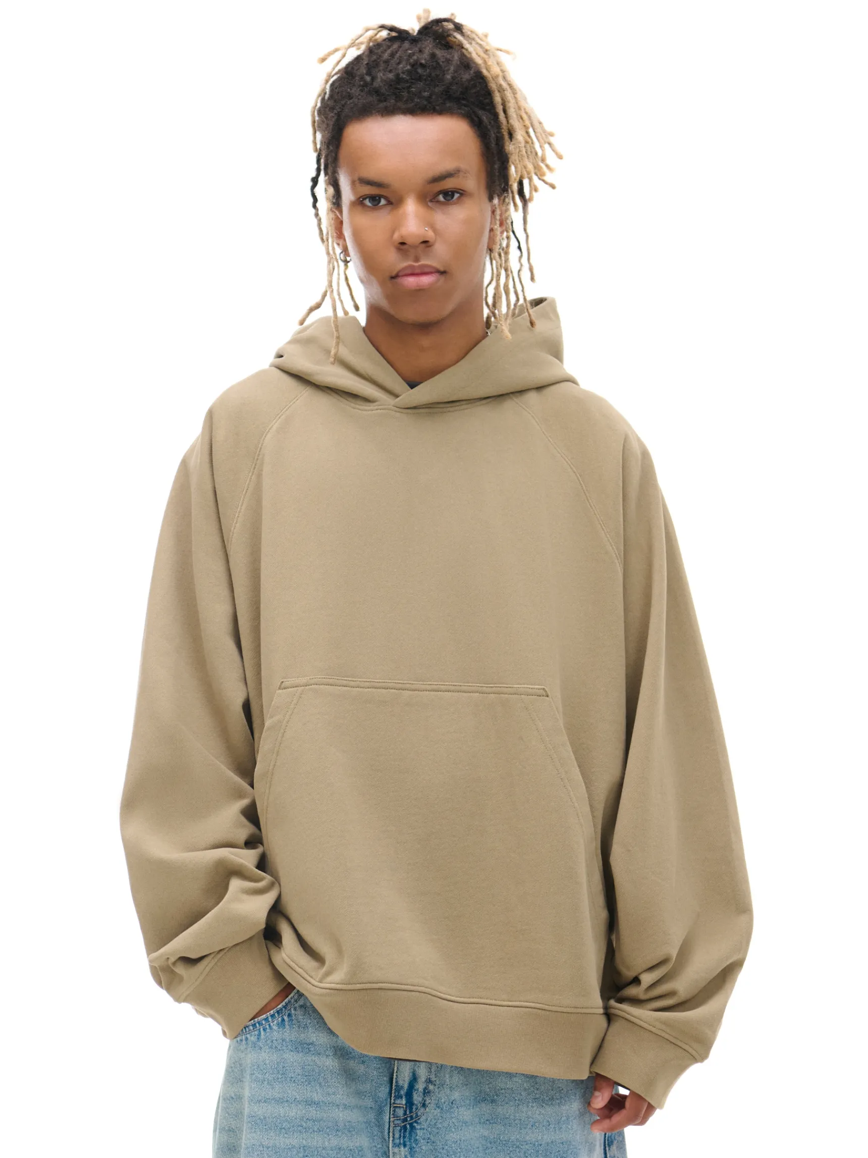 Fashion Cropp Oliwkowa bluza oversize z kapturem zielony