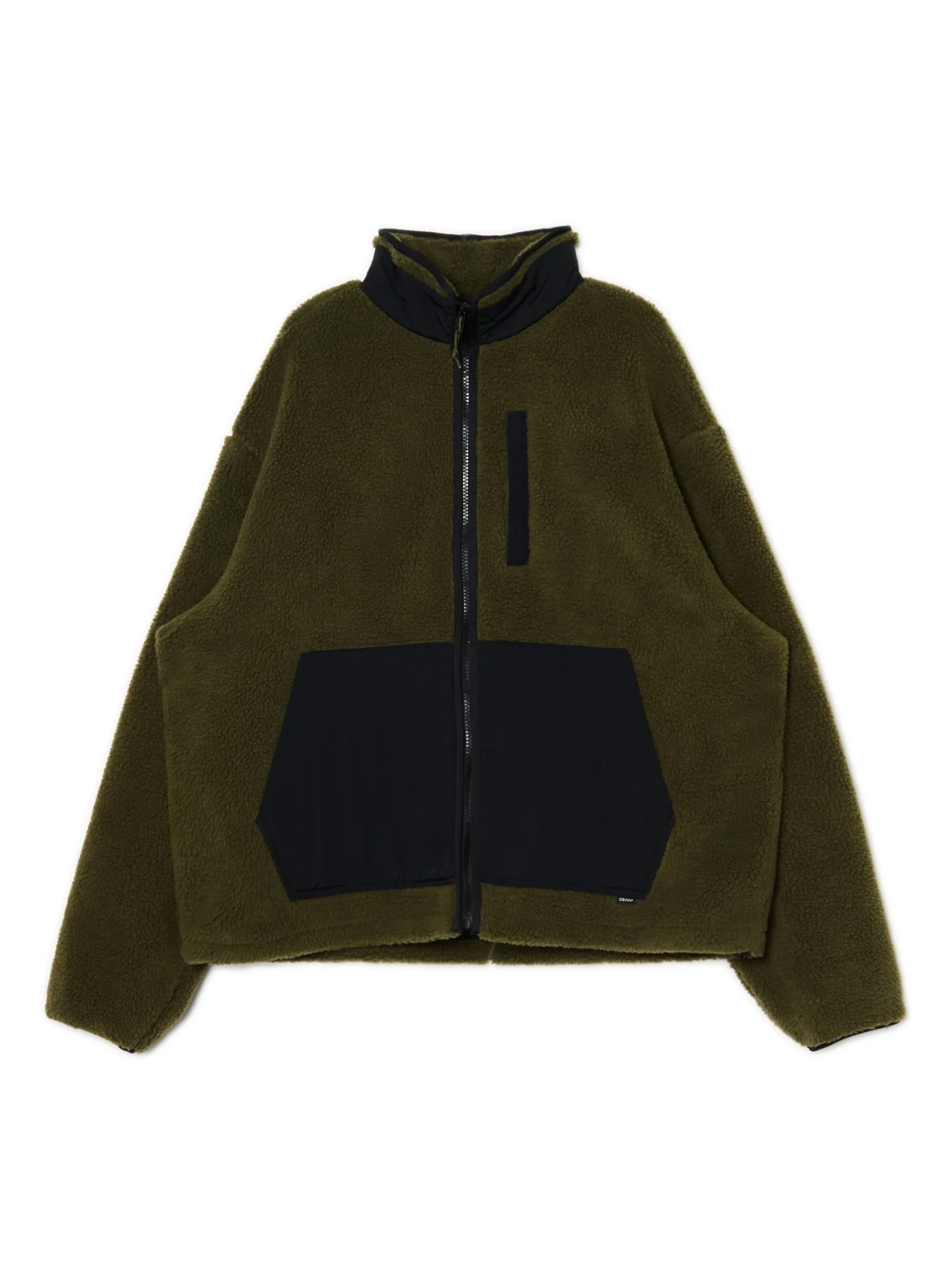Fashion Cropp Oliwkowa bluza sherpa zielony