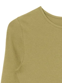 Discount Cropp Oliwkowa koszulka z długim rękawem zielony