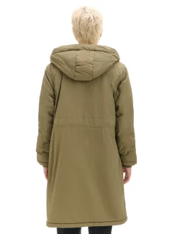 New Cropp Oliwkowa parka z kapturem zielony