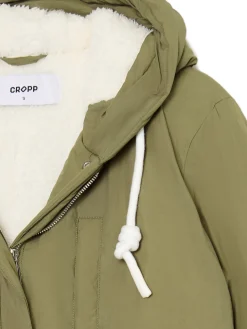 New Cropp Oliwkowa parka z kapturem zielony