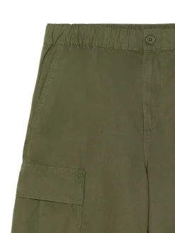 New Cropp Oliwkowe spodnie loose z regulacją nogawek zielony