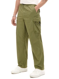 Clearance Cropp Oliwkowe spodnie z regulacją zielony