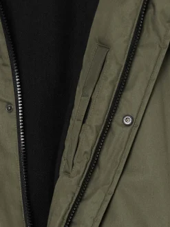 Clearance Cropp Oliwkowy płaszcz z kapturem zielony