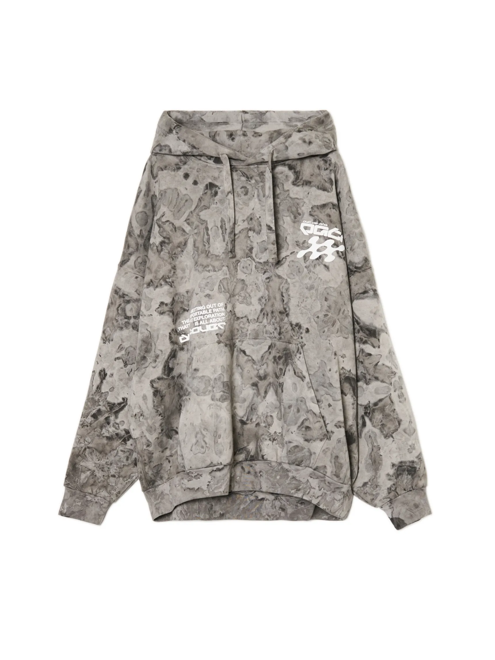 Fashion Cropp Oversizowa bluza z kapturem i nadrukiem szary