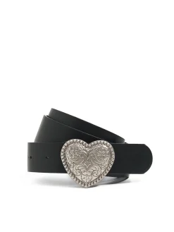Fashion Cropp Pasek do spodni z motywem serca czarny