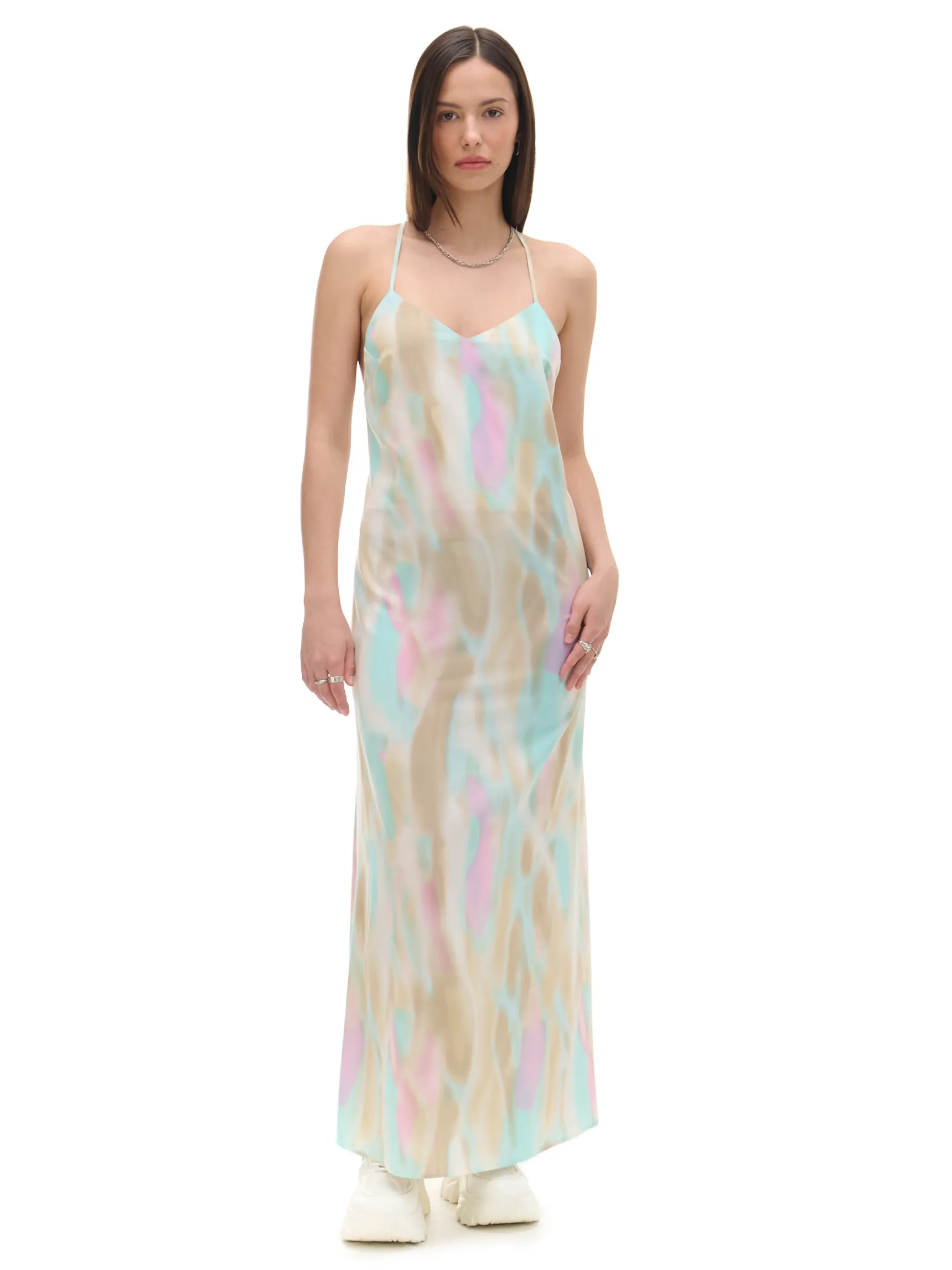 New Cropp Pastelowa sukienka maxi błękitny