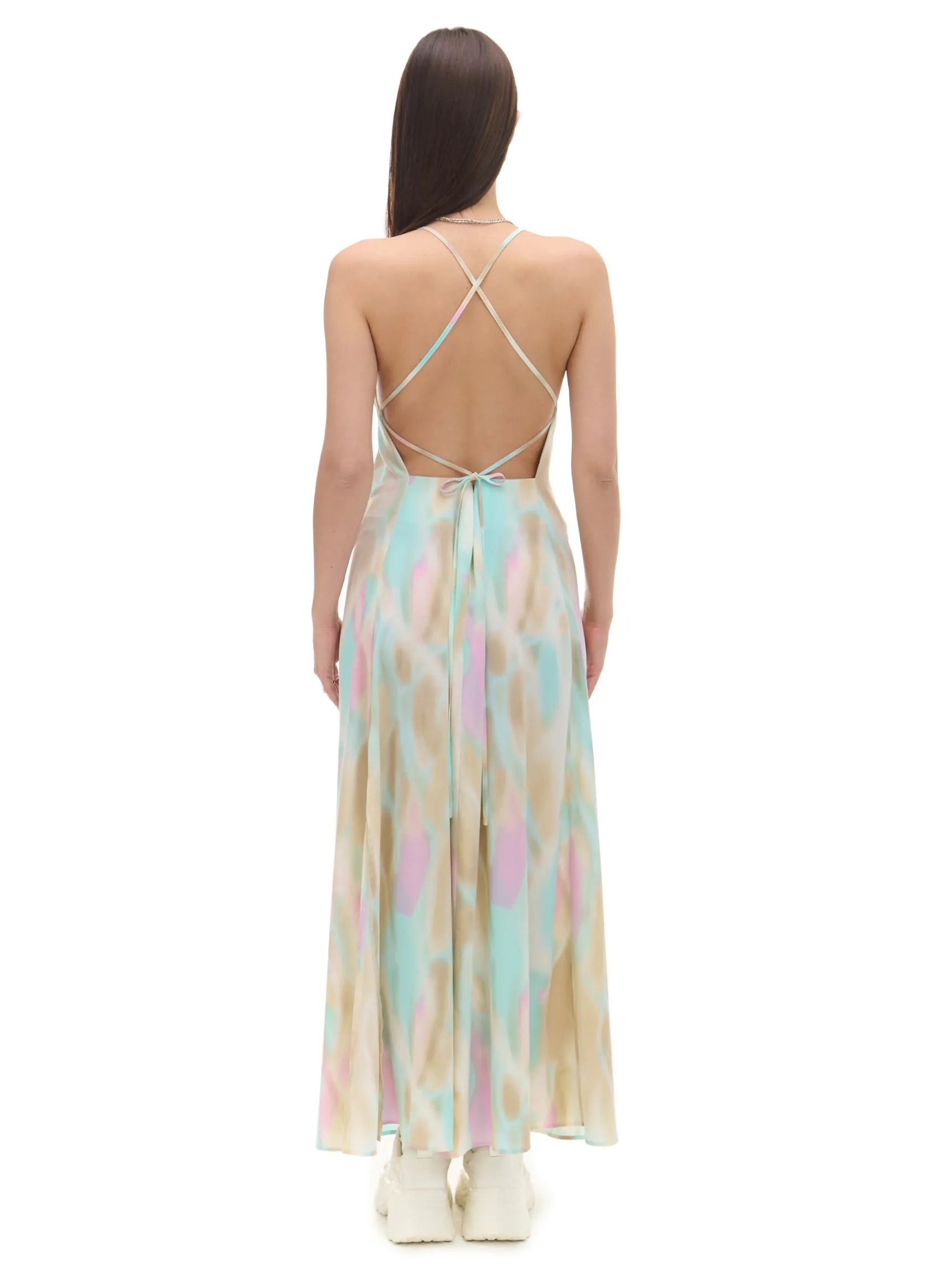 New Cropp Pastelowa sukienka maxi błękitny