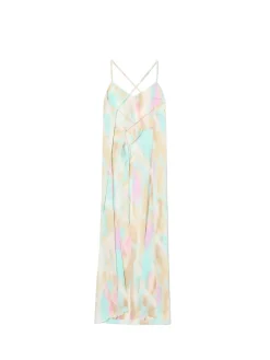 New Cropp Pastelowa sukienka maxi błękitny