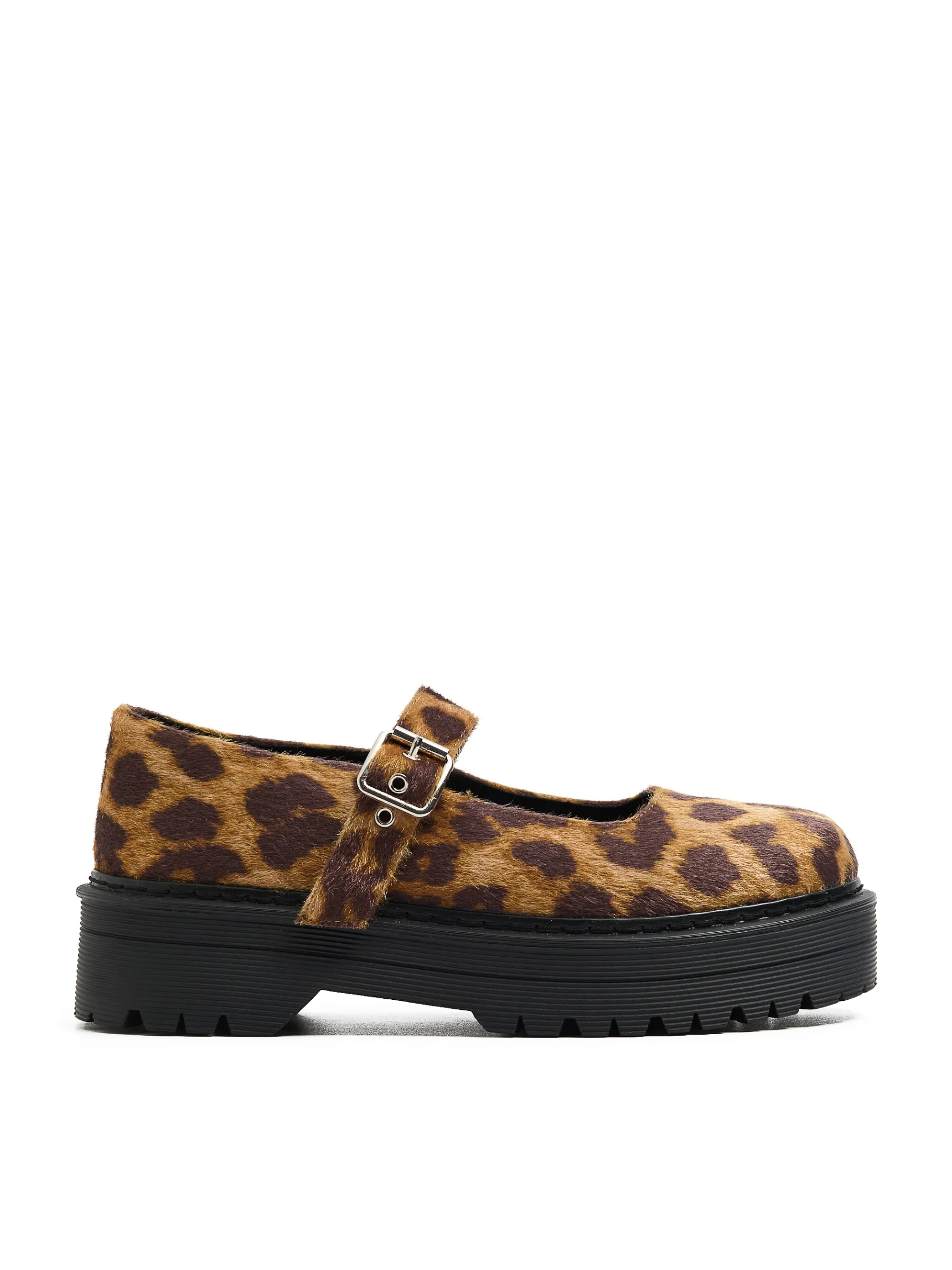 Discount Cropp Półbuty Mary Jane w panterkę wielobarwny