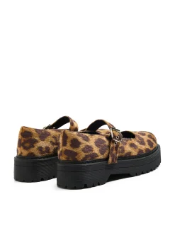 Discount Cropp Półbuty Mary Jane w panterkę wielobarwny