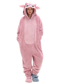 Best Cropp Piżama typu onesie Lilo & Stitch różowy