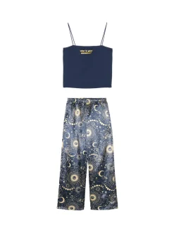 Clearance Cropp Piżama z motywem astralnym granatowy