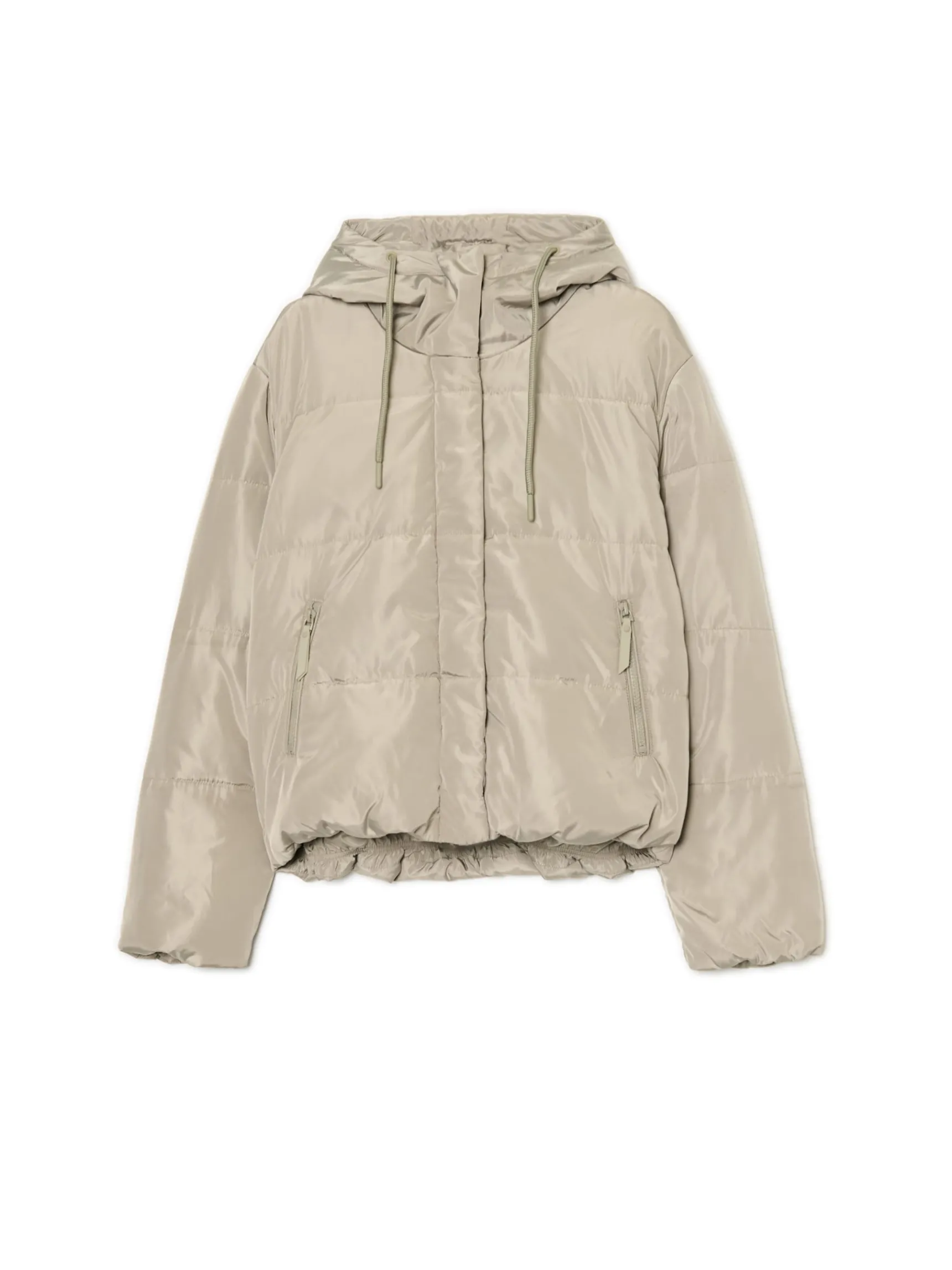 Clearance Cropp Pikowana kurtka z kapturem zielony