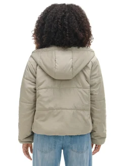 Clearance Cropp Pikowana kurtka z kapturem zielony