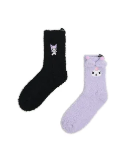 Discount Cropp Pluszowe skarpetki Kuromi fioletowy