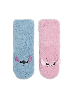 Online Cropp Pluszowe skarpetki Stitch i Andzia wielobarwny