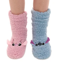 Online Cropp Pluszowe skarpetki Stitch i Andzia wielobarwny