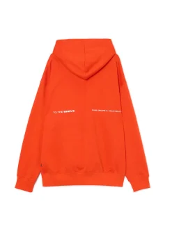 Fashion Cropp Pomarańczowa bluza hoddie i nadrukiem pomarańczowy
