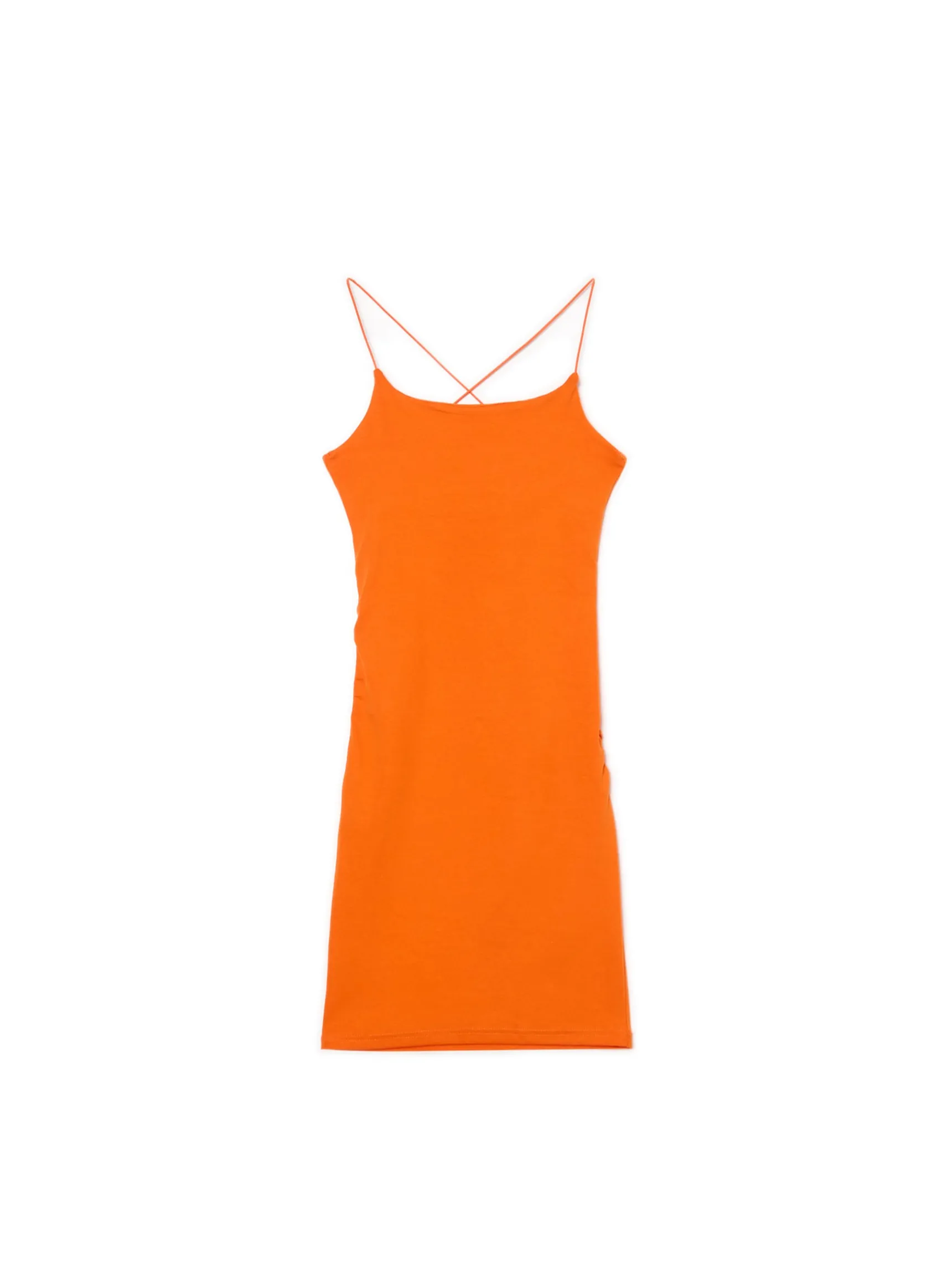 Sale Cropp Pomarańczowa sukienka mini pomarańczowy