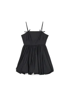Best Cropp Popelinowa czarna sukienka mini czarny