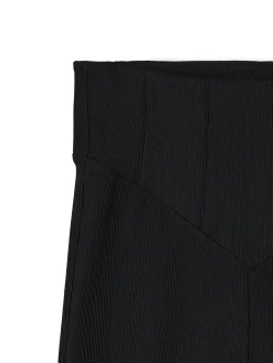 Sale Cropp Prążkowane spodnie typu flare czarny