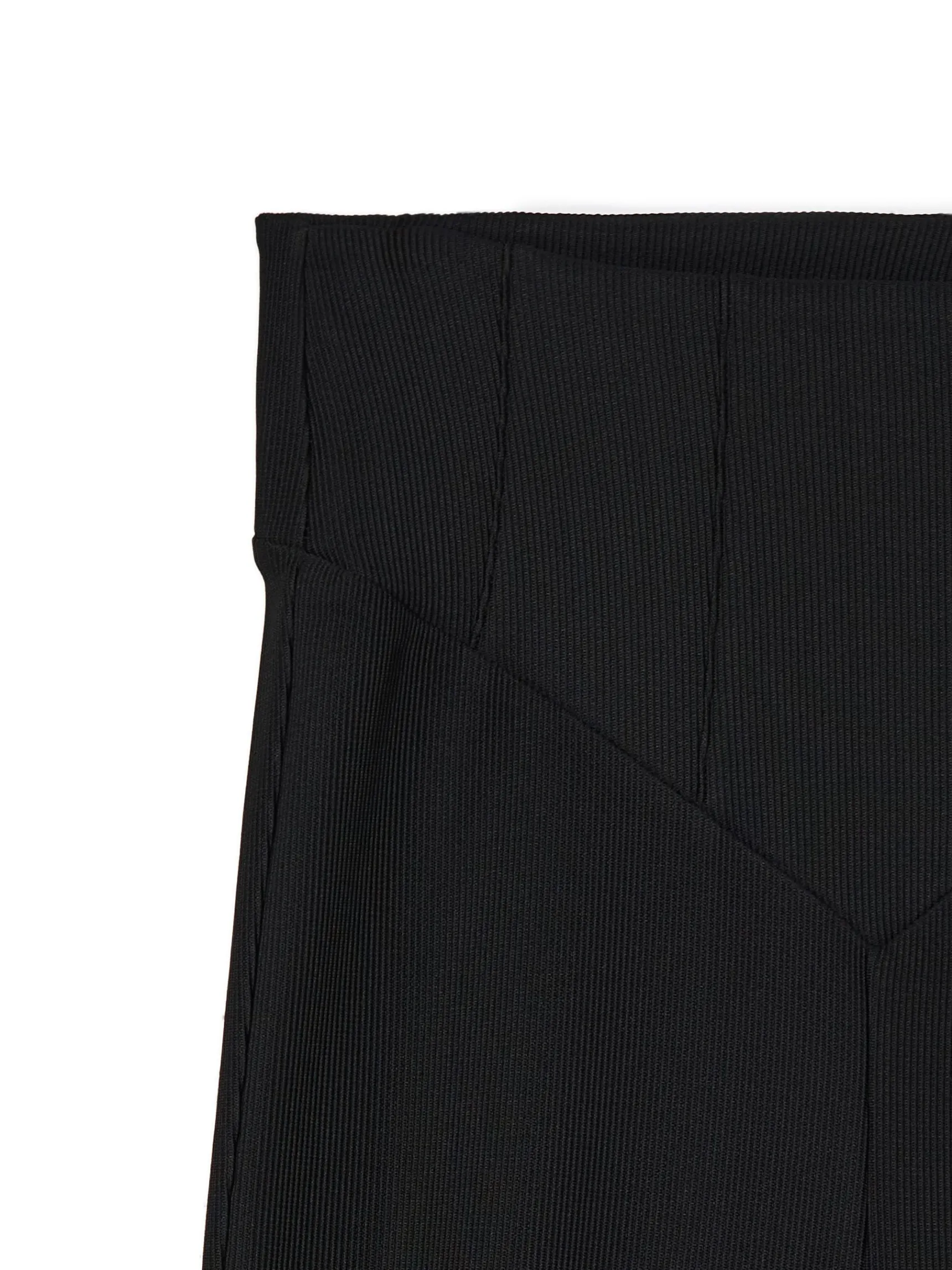 Sale Cropp Prążkowane spodnie typu flare czarny