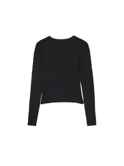 Best Cropp Prążkowany sweter z wycięciami na rękawach czarny