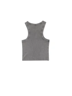 Best Cropp Prążkowany top z pająkiem szary